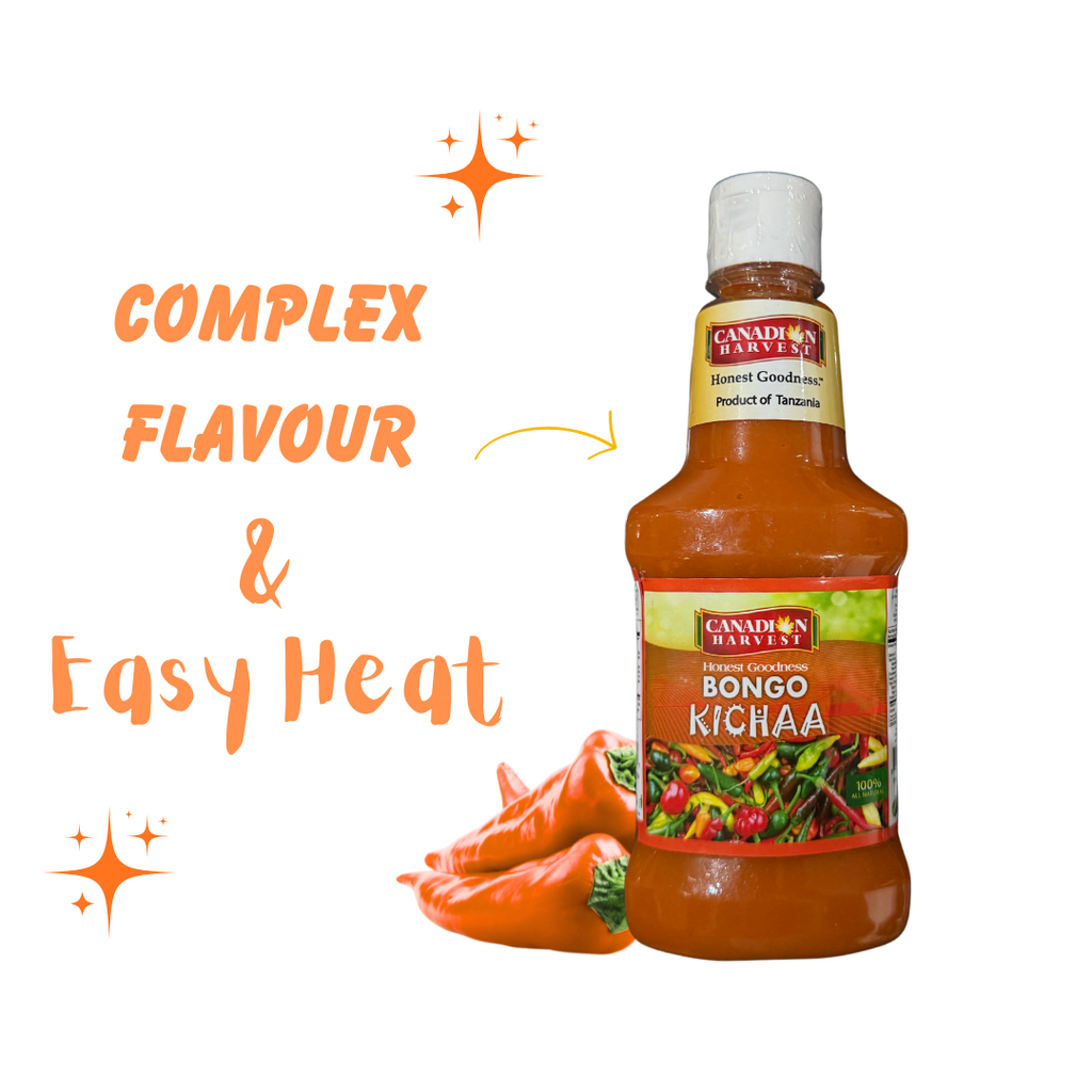 Bongo Kichaa Hot Sauce Made with Ghost Pepeprs by Canadian Harvest